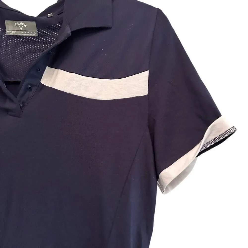 Callaway Navy and White Golf Polo- Size M